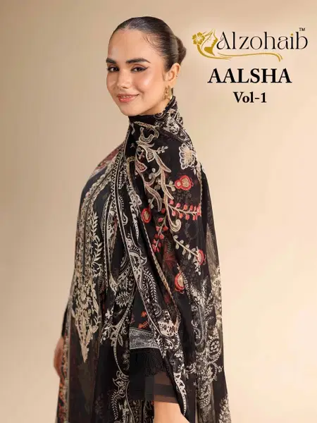 Aalsha Vol 1 By Alzohaib Cotton Dupatta Pakistani Salwar Suits Exporters In India